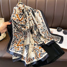 Premium Quality Traditional Floral Design Satin Silk Scarves