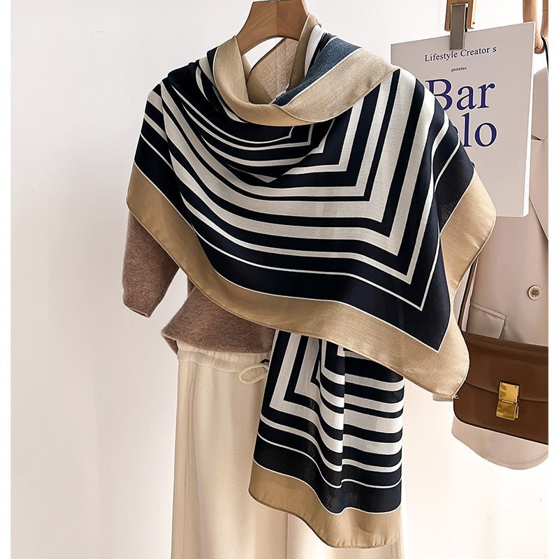 High Quality Striped Design Comfortable Viscose Scarf