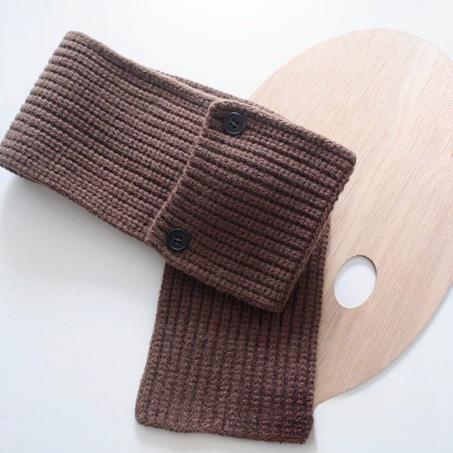 Korean Version of Children's Button Cross Knitted Winter Muffler