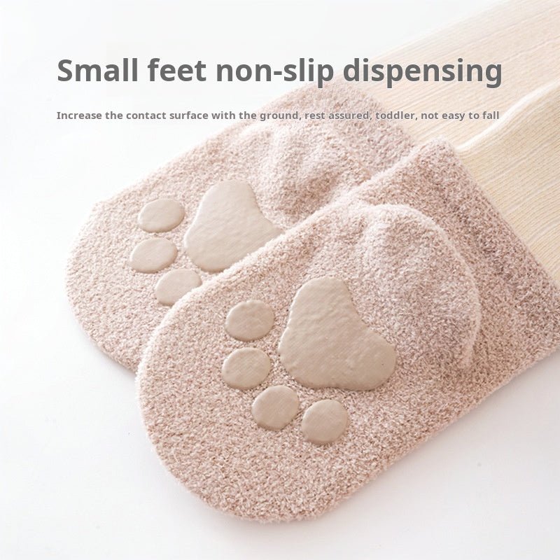 Anti Slip Cute Thumb Pad Fleece Warm Socks For Children