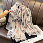 Korean Version Wild Camellia Printed Satin Silk Scarf