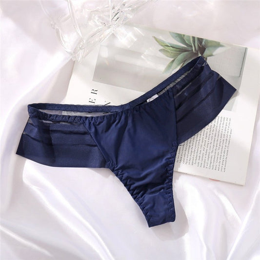 Women's Ice Silk Seamless Low Waist Thong Panties Lingerie